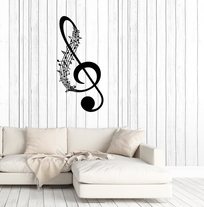 Vinyl Wall Decal Sheet Music Notes Clef For a Musician Stickers (3973ig)