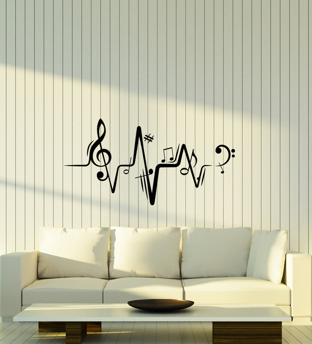 Vinyl Wall Decal Melody Notes Sheet Music School Decor Stickers (4053ig)