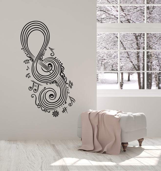 Vinyl Wall Decal Ornament Musical Notes Sheet Music Melody Stickers (4059ig)