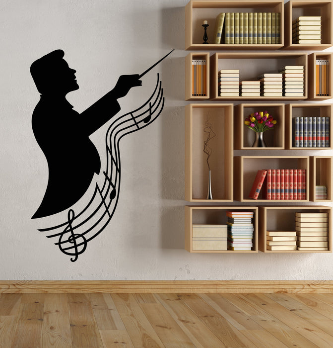 Vinyl Wall Decal Composer Music School Notes Stickers (3109ig)