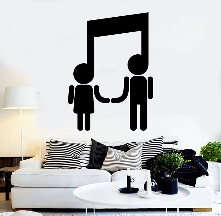 Vinyl Wall Decal Musical Couple Music Art Note Stickers Mural Unique Gift (461ig)