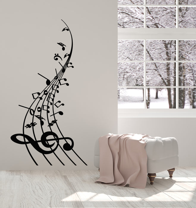 Vinyl Wall Decal Musical Notes Melody Music Store School Stickers (3266ig)