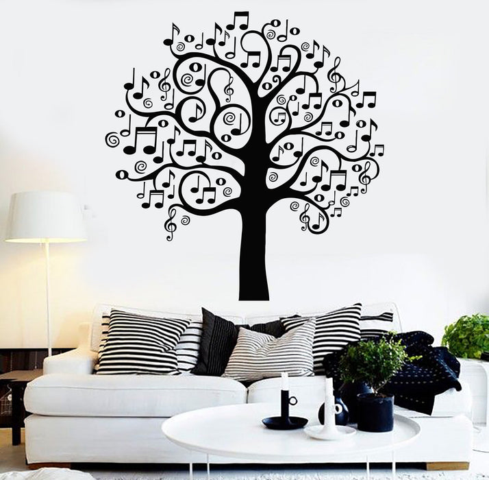 Vinyl Wall Decal Musical Tree Music Art Decor Home Decoration Stickers Mural Unique Gift (141ig)
