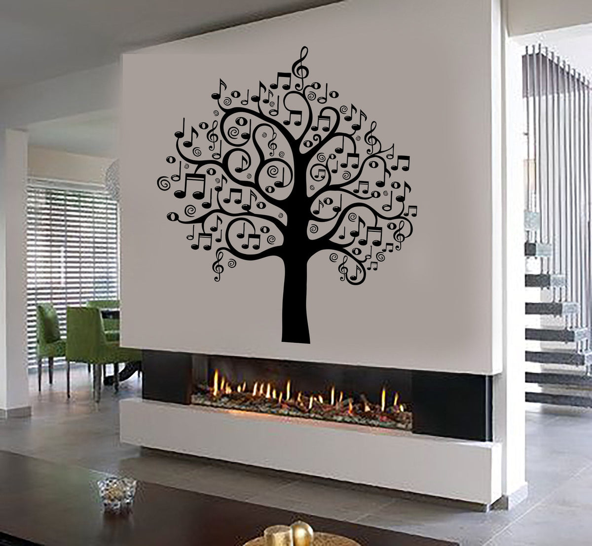 Vinyl Wall Decal Musical Tree Notes Home Interior Room Stickers Unique ...