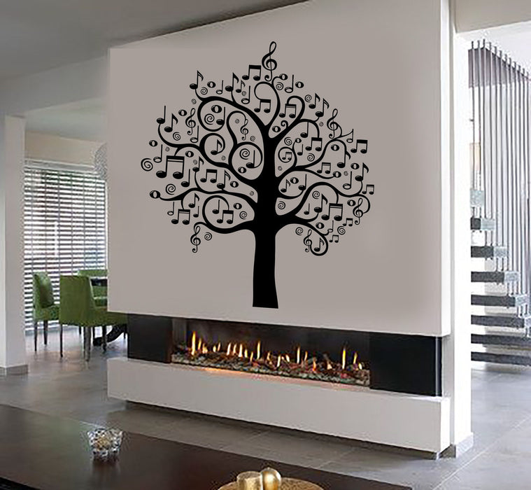 Vinyl Wall Decal Musical Tree Notes Home Interior Room Stickers Unique Gift (ig3837)
