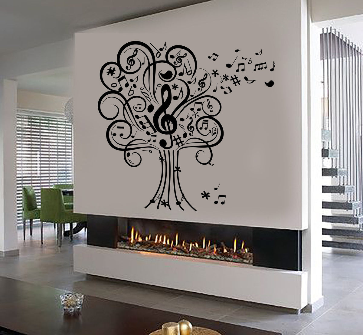 Vinyl Wall Decal Musical Tree Music Art House Interior Room Stickers U ...