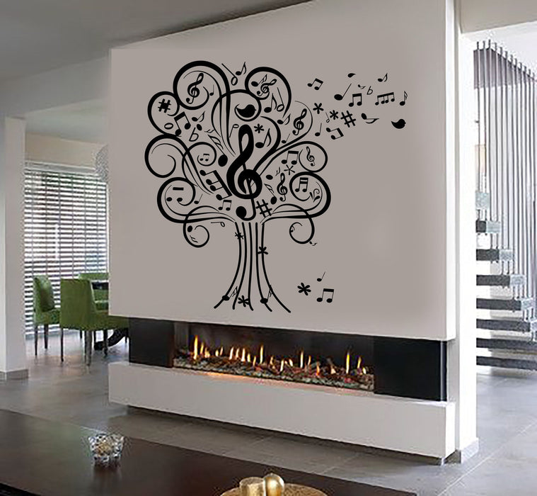 Vinyl Wall Decal Musical Tree Music Art House Interior Room Stickers Unique Gift (ig3916)