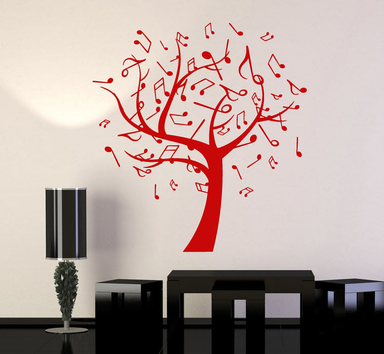 Vinyl Wall Decal Music Tree Notes Musical Art Interior Ideas Stickers Unique Gift (ig4775)