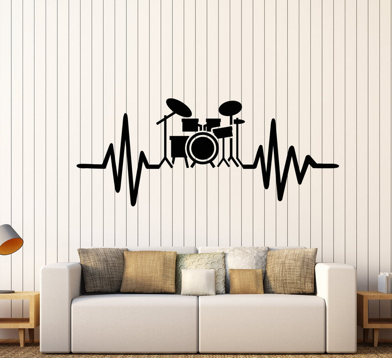 Vinyl Wall Decal Drum Kit For Drummer Musician Music Lover Stickers (2919ig)