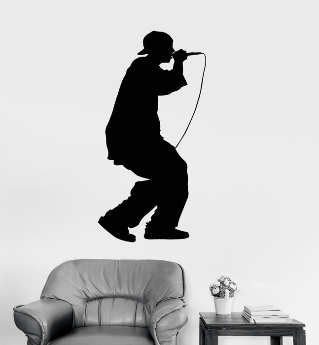 Vinyl Wall Decal Rapping Hip Hop Rap Singer Musician Teenager Rapper Stickers Unique Gift (1820ig)