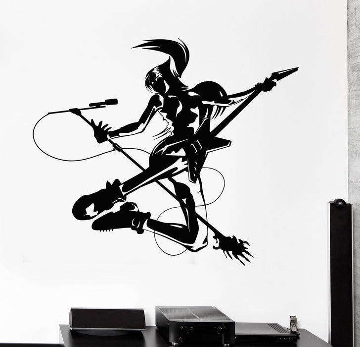 Vinyl Wall Decal Musician Girl Rock Pop Music Teen Room Stickers Unique Gift (ig4462)