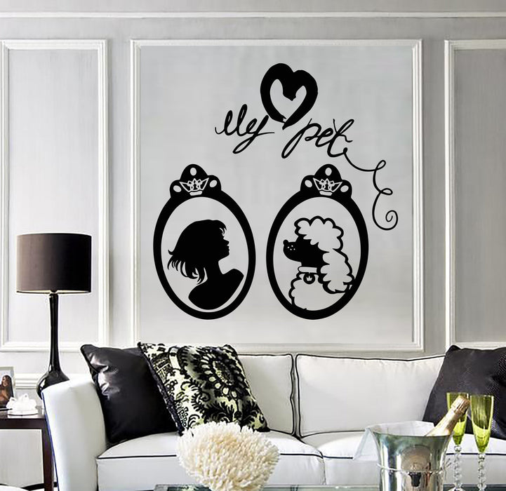 Vinyl Wall Decal Girl Room Woman Portrait My Pet Stickers Unique Gift (420ig)