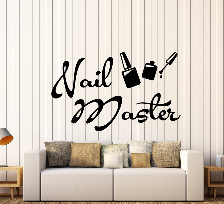 Vinyl Wall Decal Nail Master Manicure Signboard Logo Salon Stickers (2401ig)