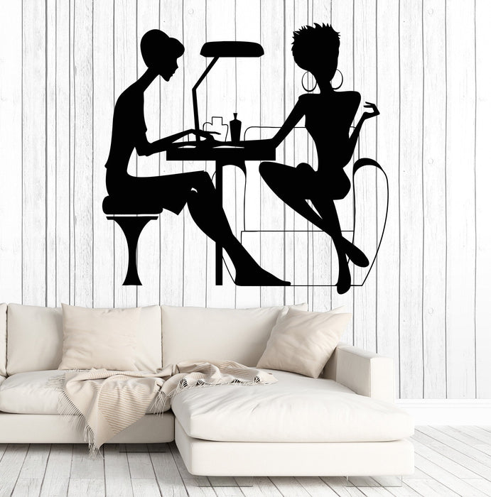 Виниловые наклейки на стену для маникюра, педикюра, салона красоты для девочек, наклейки, уникальный подарок (1542ig)