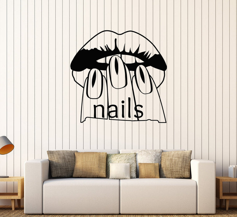Vinyl Wall Decal Nail Salon Beauty Woman Manicure Spa Stickers Unique Gift (467ig)