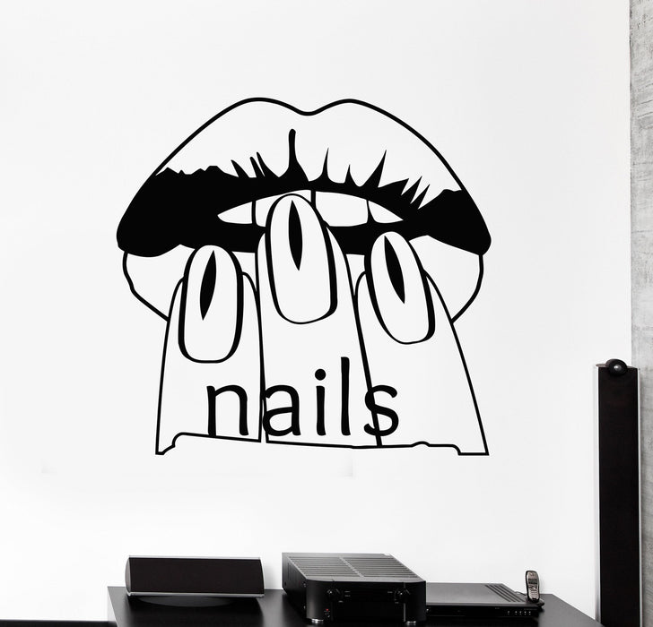 Vinyl Wall Decal Nail Salon Beauty Woman Manicure Spa Stickers Unique Gift (467ig)