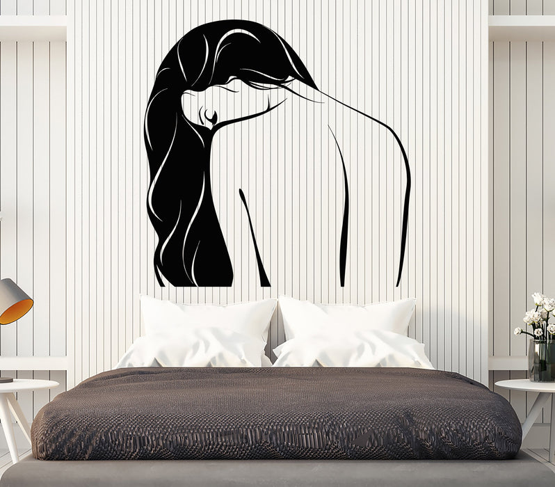 Vinyl Wall Decal Sexy Woman Naked Girl Open Back Stickers Unique Gift (1608ig)