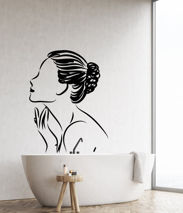 Vinyl Wall Decal Abstract Elegant Woman Naked Girl Room Decor Stickers (2861ig)