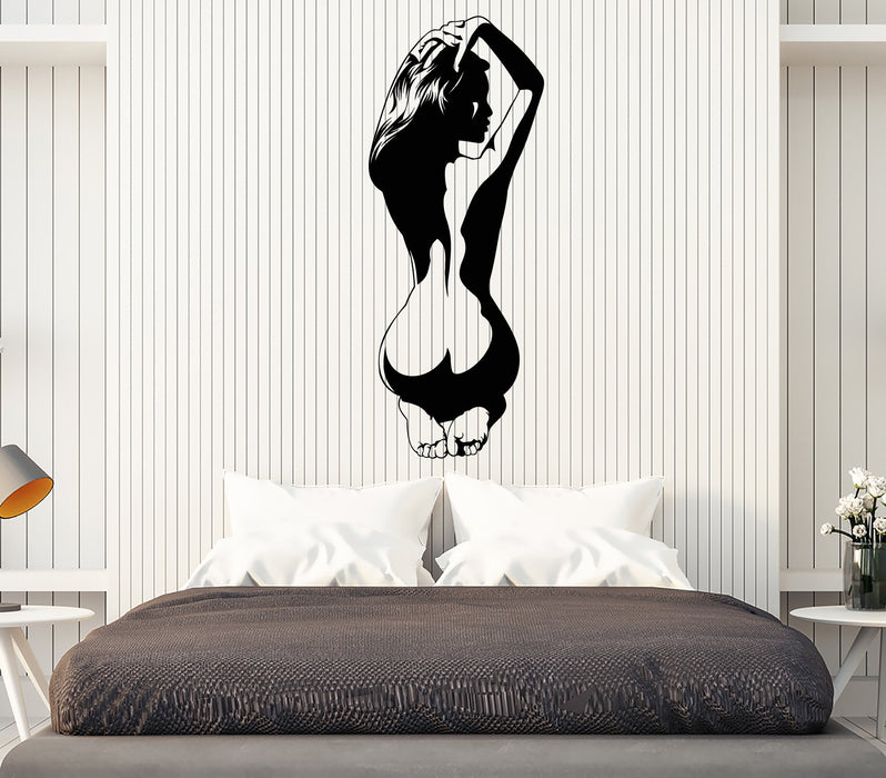 Vinyl Wall Decal Erotic Sexy Hot Girl Nude Naked Woman With Whip