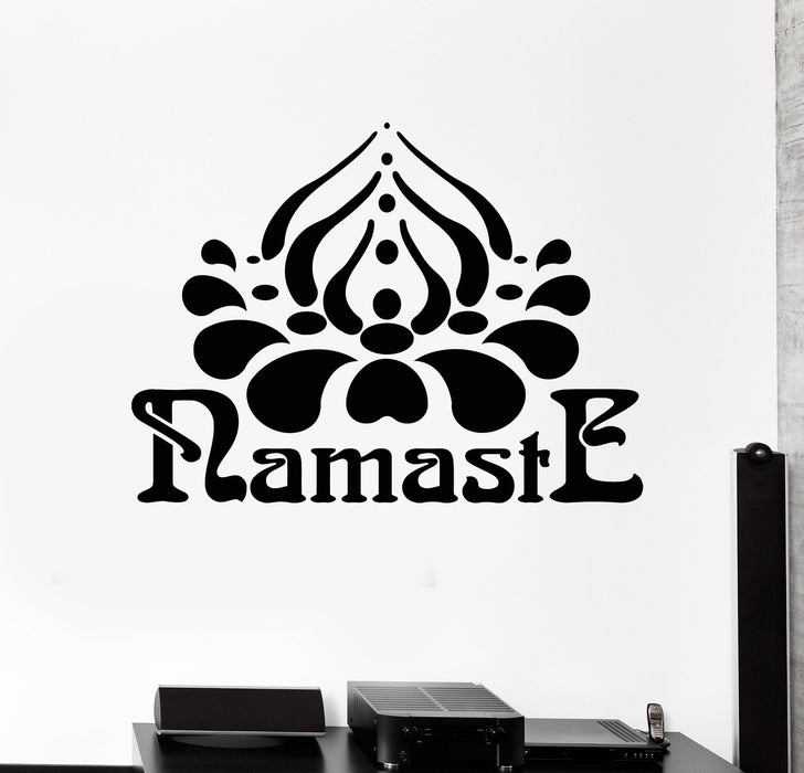 Vinyl Wall Decal Namaste Hinduism Yoga Hindu India Stickers Mural Unique Gift (ig4680)