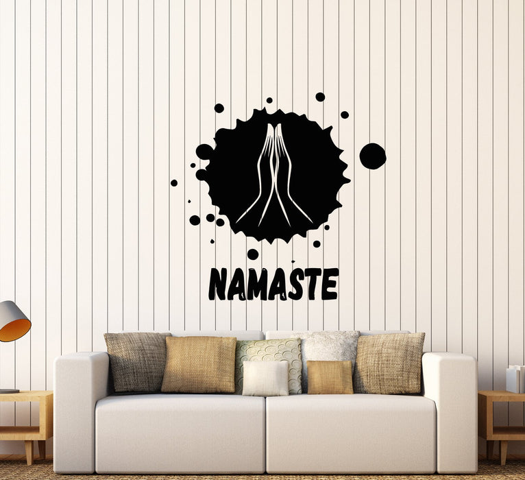 Vinyl Wall Decal Yogo Meditation Studio Namaste Logo Signboard Stickers (3113ig)