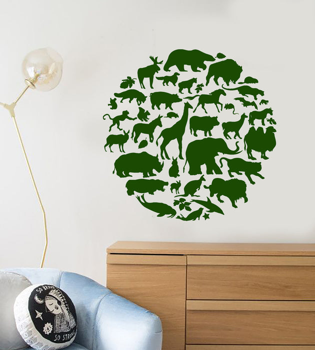 Vinyl Wall Decal Animal Planet Silhouette Wild Nature Stickers (3327ig)