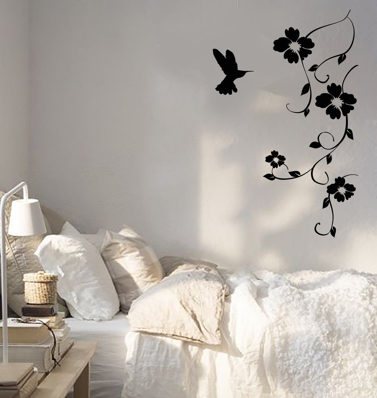 Vinyl Wall Decal Hummingbird Nature Bird Flying Flowers Sticker Unique ...