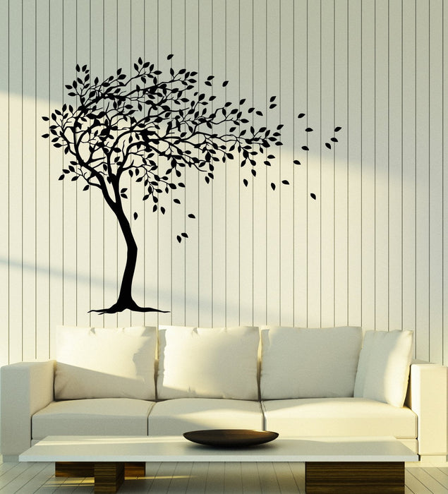 Tree Vinyl Wall Decal Beautiful Tree Branches Leaves Nature Sticker (2780ig)