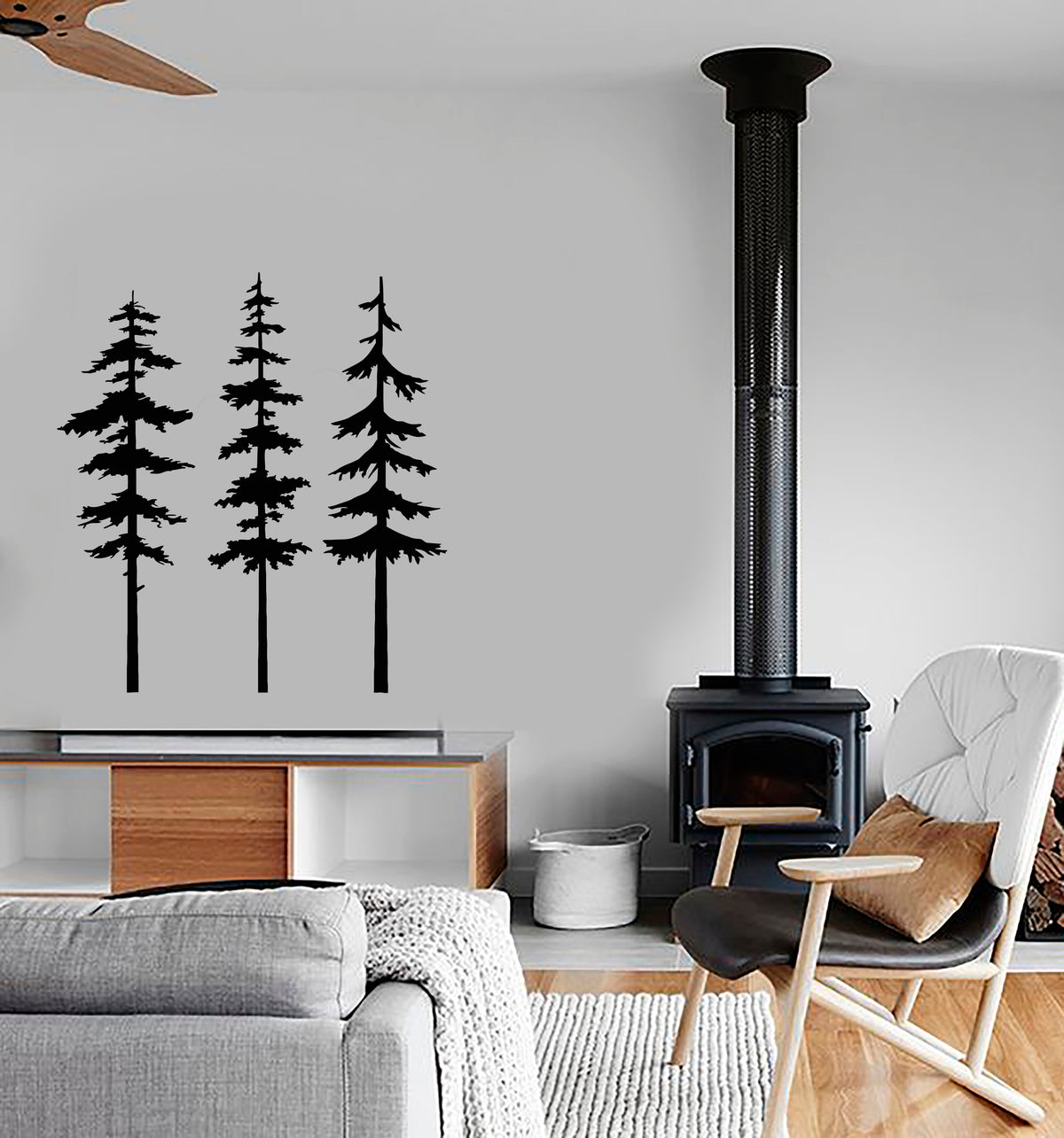 Vinyl Wall Decal Nature Forest Trees Landscape Spruce Stickers (3727ig ...