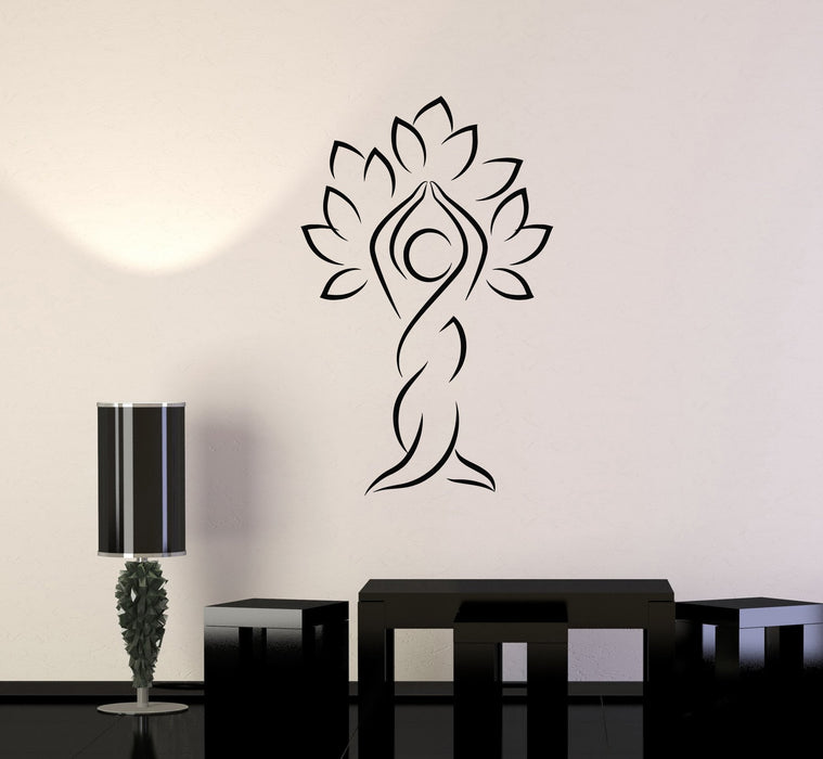 Vinyl Wall Decal Nature Tree Yoga Healthy Lifestyle Stickers Unique Gift (544ig)