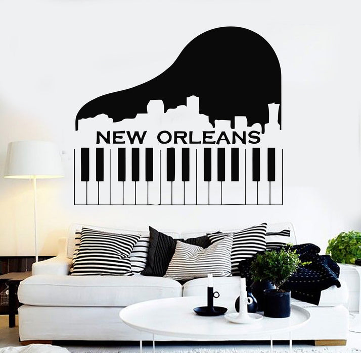 Wall Stickers Vinyl Decal New Orleans City USA Piano Music Unique Gift (ig199)