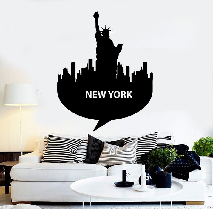 Vinyl Wall Decal New York USA City The Statue of Liberty Stickers Unique Gift (ig4603)