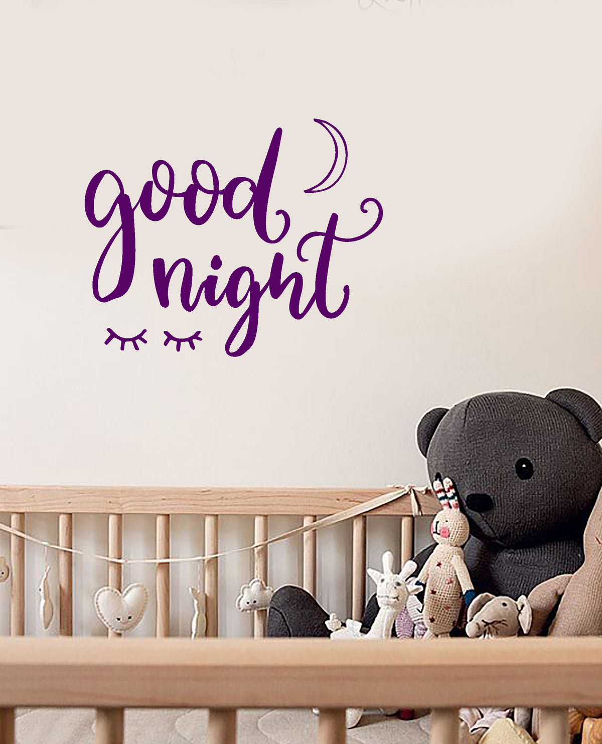 Vinyl Wall Decal Good Night Words Quote For Kids Room Stickers (4064ig ...