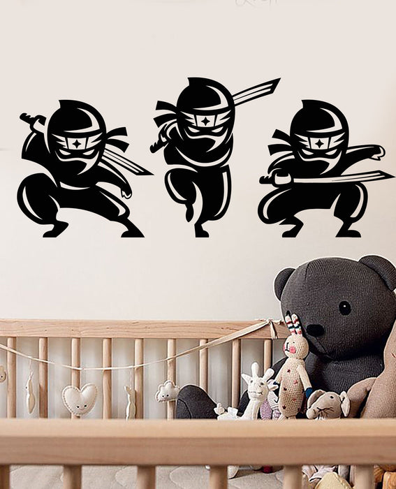 Vinyl Wall Decal Cartoon Asian Ninjas Decor For Children's Room Stickers (2903ig)