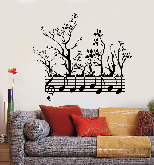 Vinyl Wall Decal Forest Tree Nature Notes Music Musician Branches Stickers Unique Gift (745ig)