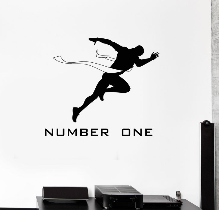 Vinyl Wall Decal Running Motivation Quote Runner Run Stickers Unique Gift (584ig)