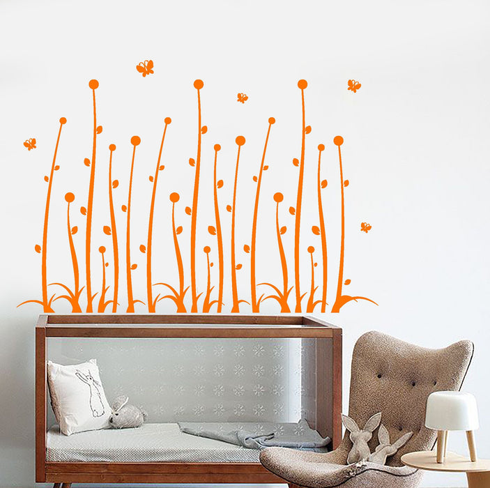 Vinyl Wall Decal Plants Flowers Nature Butterflies Nursery Stickers Unique Gift (934ig)