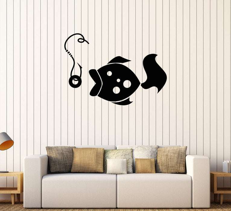 Vinyl Wall Decal Fish Fisherman Fishing Club Stickers Mural Unique Gift (600ig)