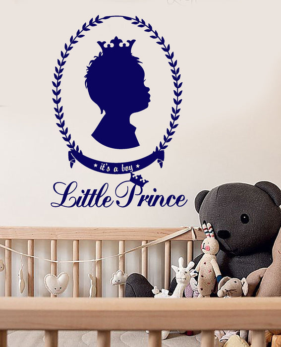 Vinyl Wall Decal Children's Room Little Prince For Boy Crown Stickers (2657ig)