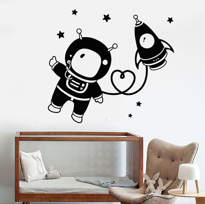 Vinyl Wall Decal Astronaut Space Star Rocket Nursery Children's Room Stickers Unique Gift (1112ig)