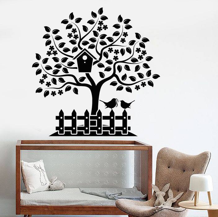 Vinyl Wall Decal Tree House Bird Garden Home Design Family Nursery Stickers Unique Gift (795ig)
