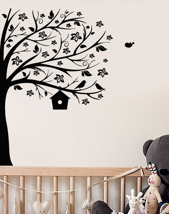 Vinyl Wall Decal Nursery Nature Tree Birds Children's Playroom Branches Stickers Unique Gift (918ig)