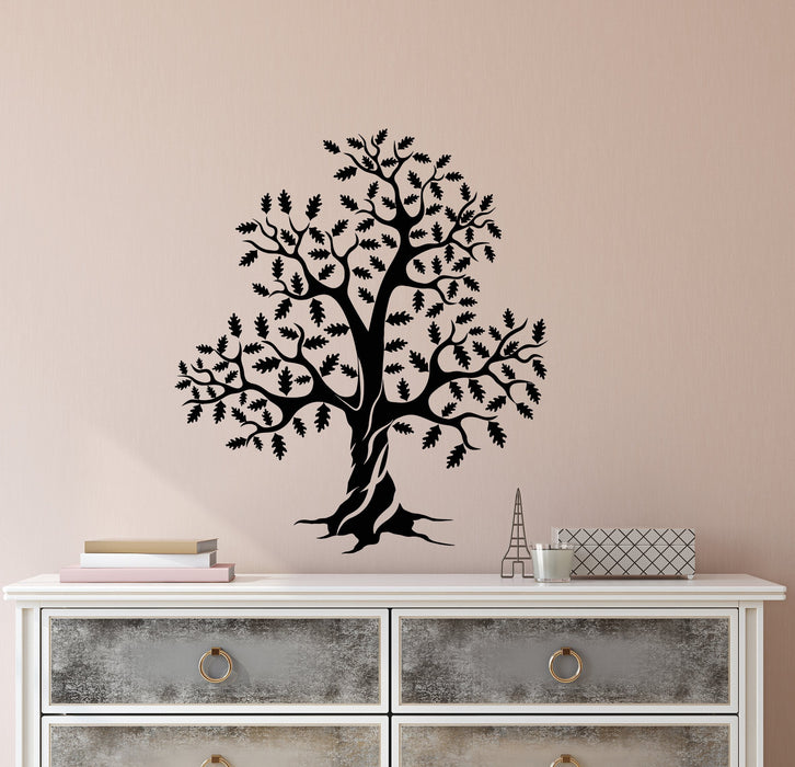 Vinyl Wall Decal Oak Forest Tree Leaves Nature Stickers (2321ig)