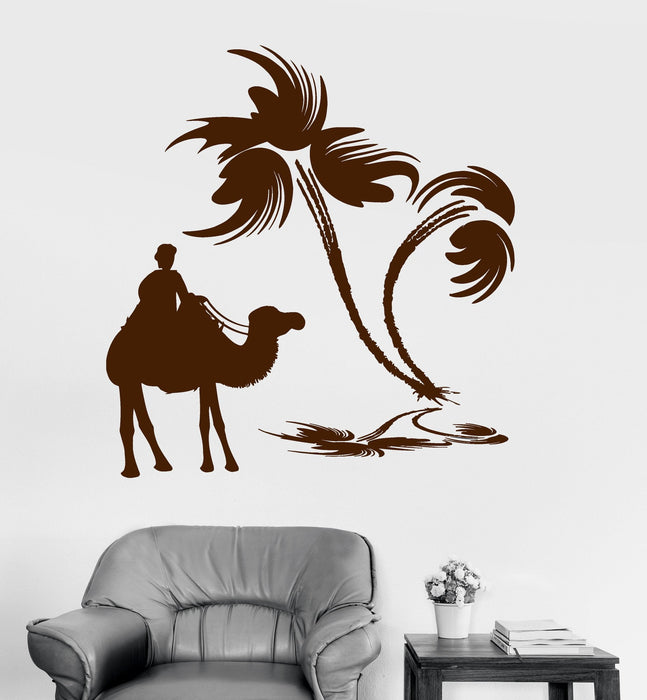Vinyl Wall Decal Bedouin Oasis Camel Palm Desert Decoration Stickers Unique Gift (040ig)