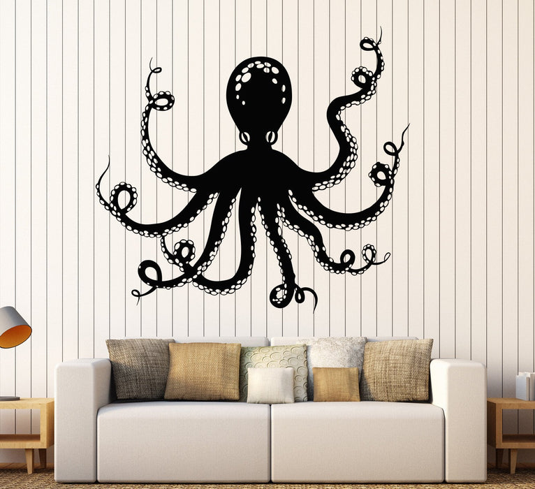 Vinyl Wall Decal Cartoon Octopus Sea Animal Marine Style Stickers Unique Gift (1335ig)