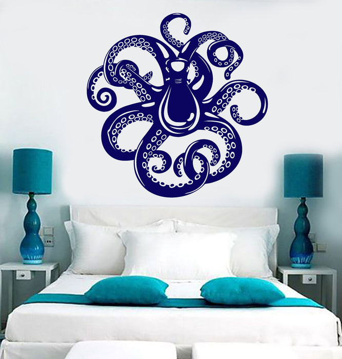 Vinyl Wall Decal Octopus Sea Ocean Marine Style Stickers Unique Gift (860ig)