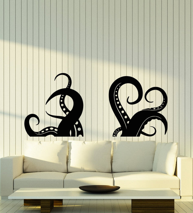 Vinyl Wall Decal Tentacles Of Octopus Sea Animal Nautical Stickers (2572ig)