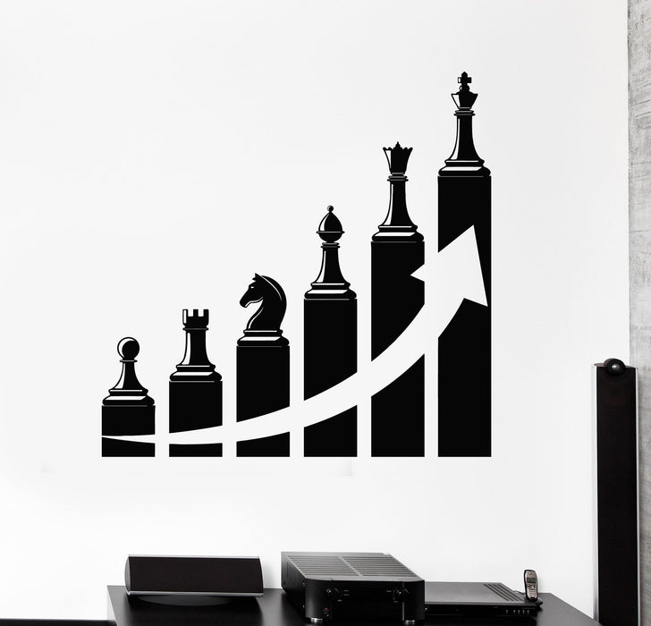 Vinyl Wall Decal Office Decoration Success Career Ladder Chess Stickers Unique Gift (ig4581)