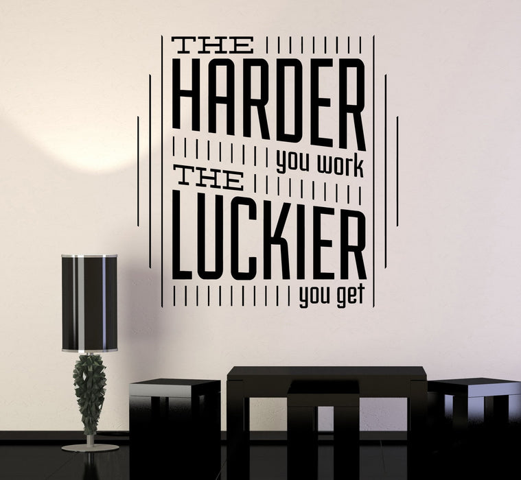 Vinyl Wall Decal Motivational Office Quote Hard Work Stickers Unique Gift (ig4308)