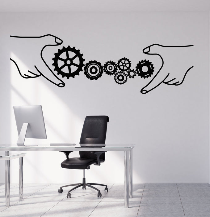 Vinyl Wall Decal Gears Office Style Business Teamwork Stickers Unique Gift (1818ig)